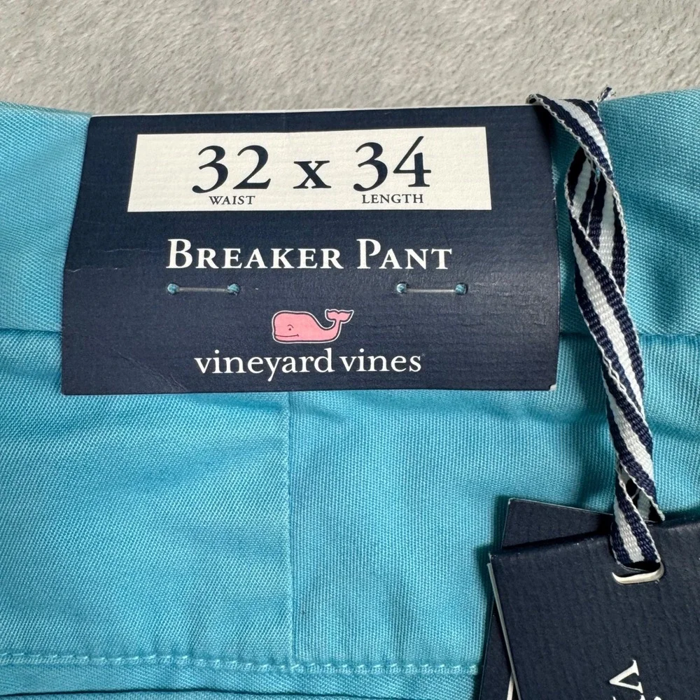NWT Vineyard Vines‎ Mens 32x34 Breaker Pant Chinos Blue Preppy Golf